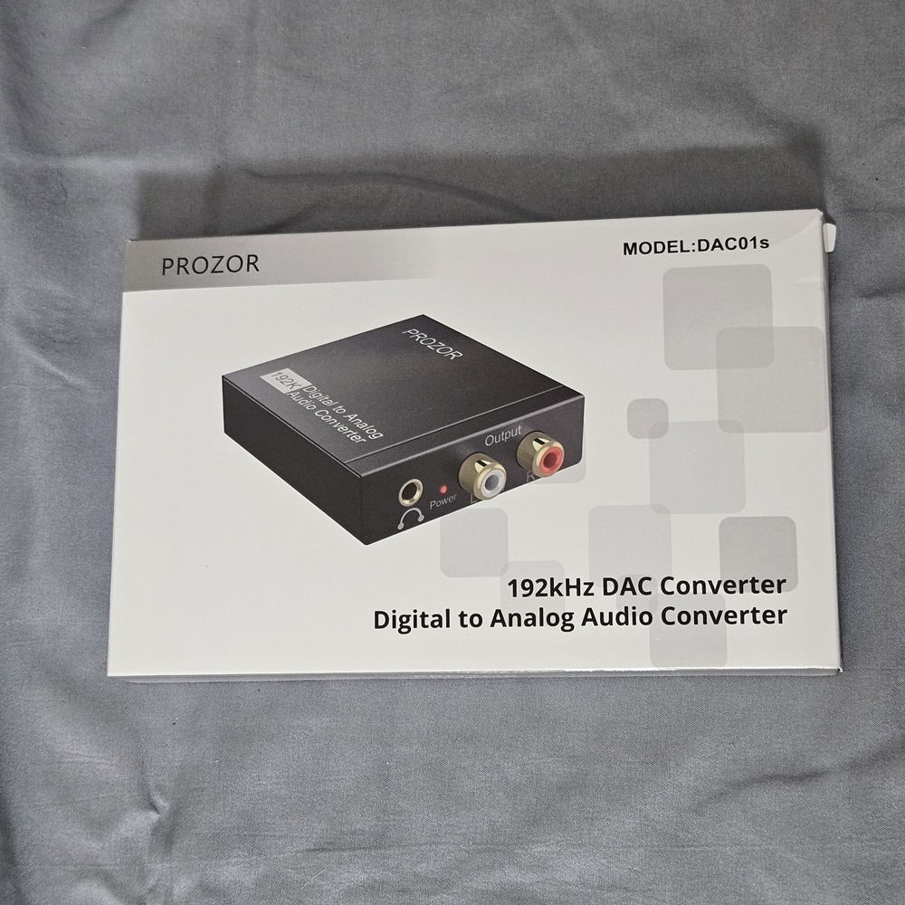 PROZOR 192kHz DAC Digital to Analog Audio Converter Optical Coax RCA Tested